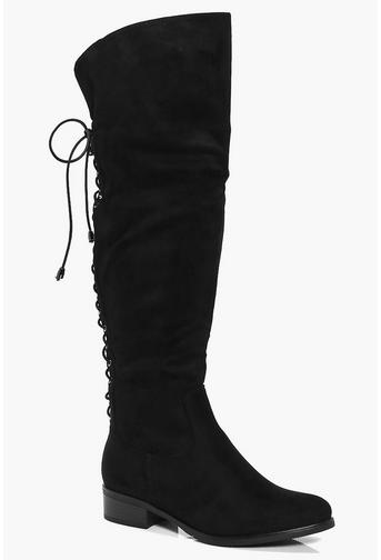 Annabel Lace Back Knee Boot