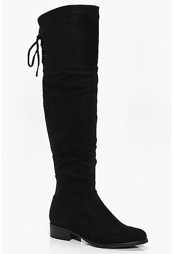 Violet Lace Back Over The Knee Boot