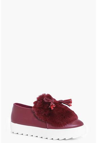 Phoebe Faux Fur Trim Skater