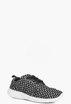 Megan Knitted Lace Up Trainer