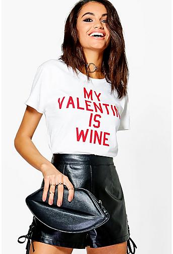 Amber My Valentine Is Wine Tee
