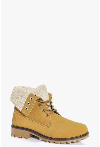 Kara Borg Cuff Lace Up Hiker Boot