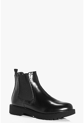 Scarlet Patent Chelsea Boot