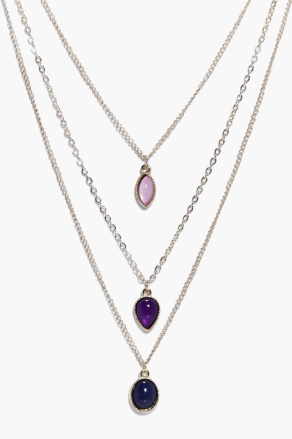 Grace 3 Stone Layered Necklace