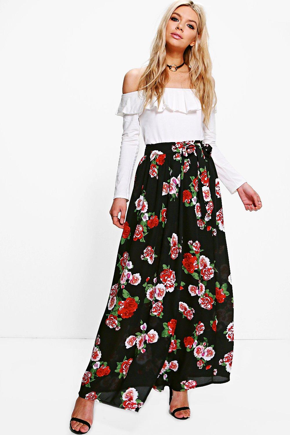 chiffon wrap maxi skirt