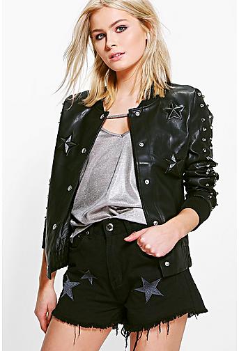 Jessica Studded Star Bomber Jacket