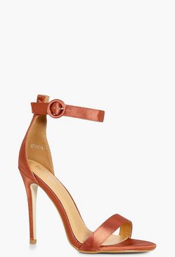 Frankie Satin Round Buckle Two Part Sandal