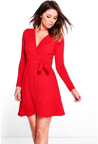 Suzannah Tie Wrap Skater Dress