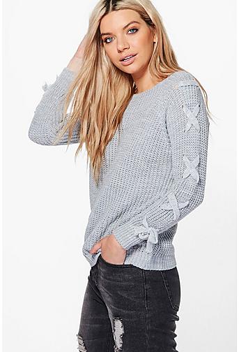 Niamh Lace Up Sleeve Jumper