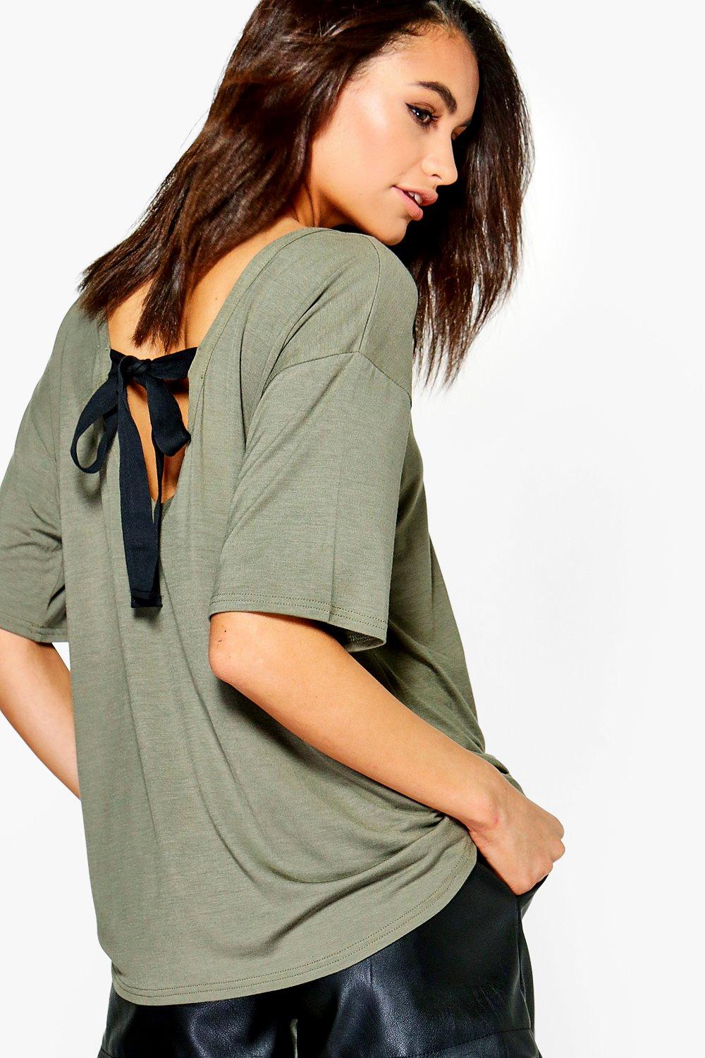 how to cut a shirt to tie in the back
