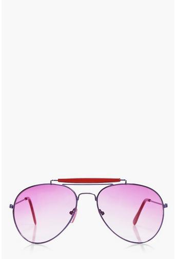 Millie Contrast Trim Aviator Sunglasses