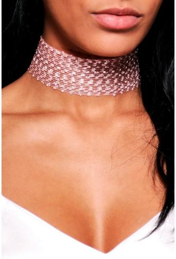 Lois Embellished Mesh Choker