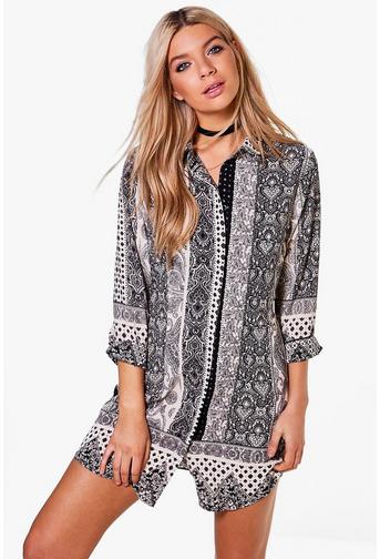 Astley Monochrome Paisley Shirt Dress