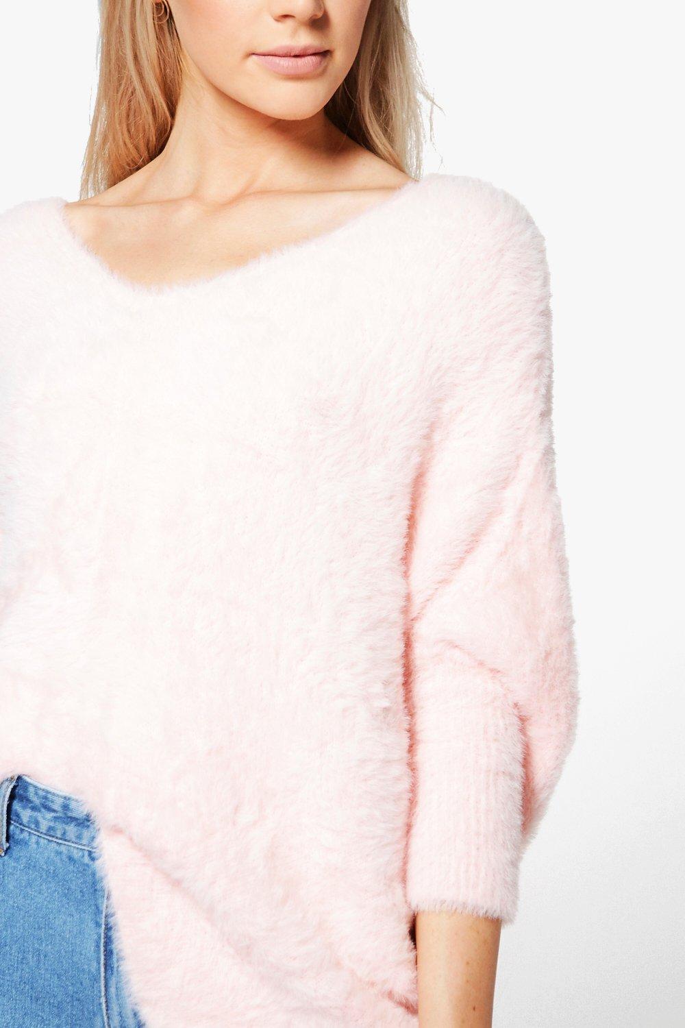 short sleeve fluffy jumper