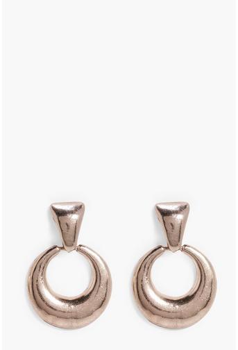 Anya Chunky Oval Drop Hoop Earrings