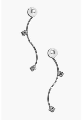 Lottie Pearl Stud & Diamante Drop Earrings
