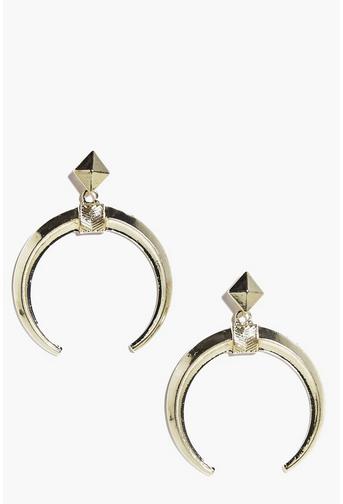 Angel Gold Horn Drop Earrings