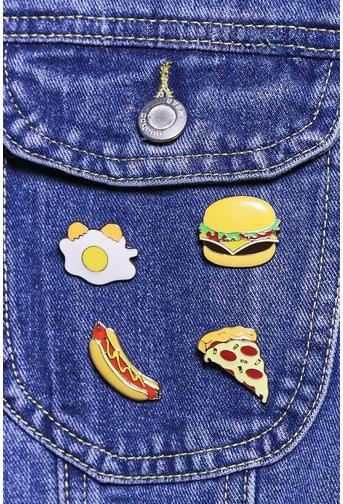 Fast Food Mixed Design Enamel Badge Set