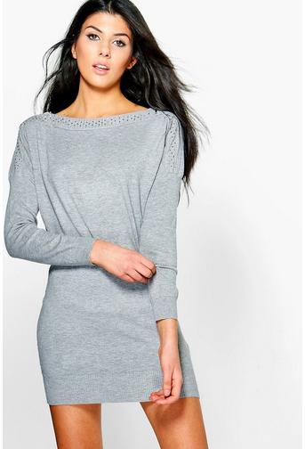 Lydia Studded Detail Jumper Dress