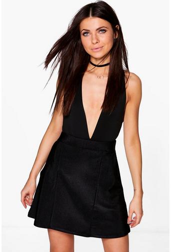 Loreli Pocket Side Disco Rib Mini Skirt