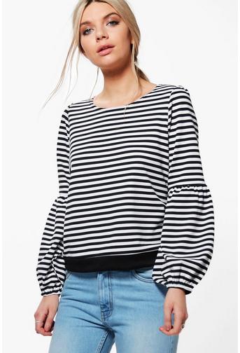 Kimberley Striped Bell Sleeve Oversized Shirt