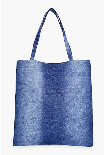 Kara Washed Denim Shopper Bag