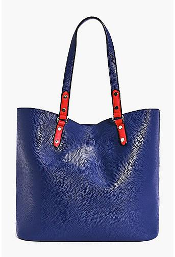 Elsa Unlined Contrast Handle Shopper Bag
