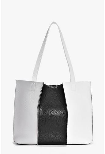 Ebony Monochrome Colourblock Shopper Bag