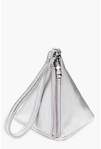 Lottie Metallic Pyramid Handstrap Clutch Bag
