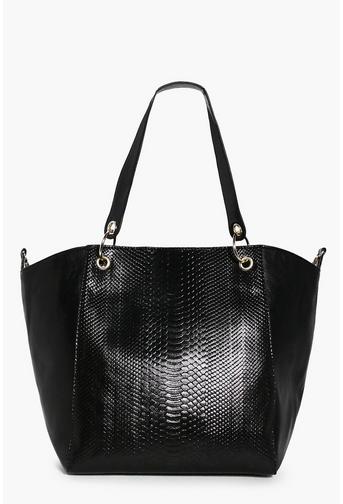 Maddison Faux Snake Metal Detail Day Bag