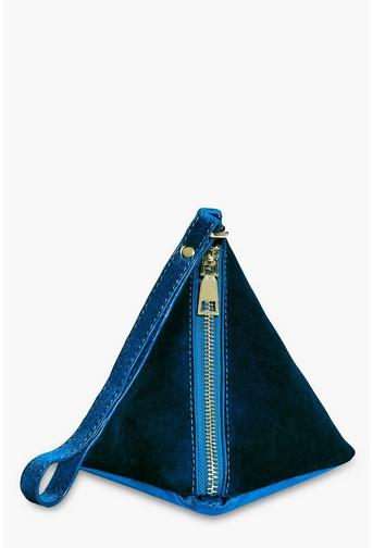 Alexis Velvet Pyramid Handstrap Clutch Bag