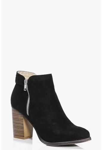 Faye Wood Effect Block Heel Ankle Boot
