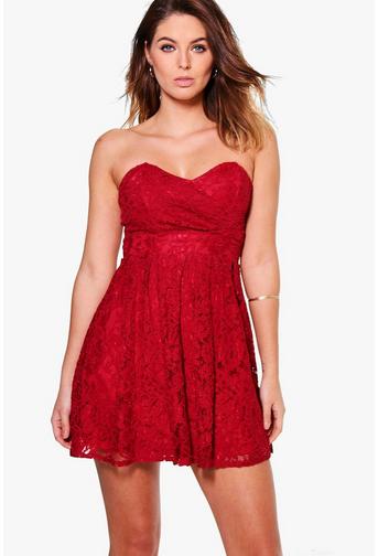 Lauren Lace Bandeau Skater Dress