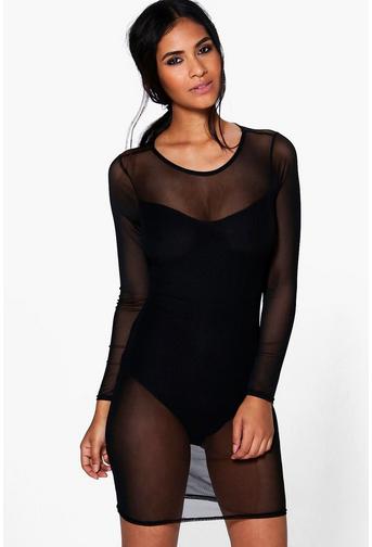 Faye Bodysuit with Mesh Bodycon Dress