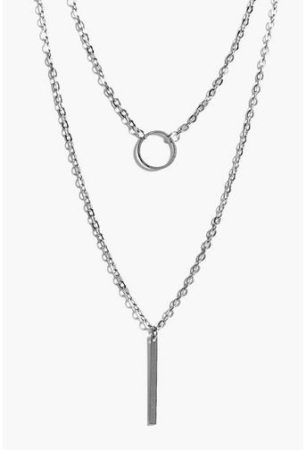 Olivia Circle & Bar Skinny Layered Necklace