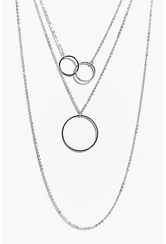 Ruby Interlock Circle Layered Necklace