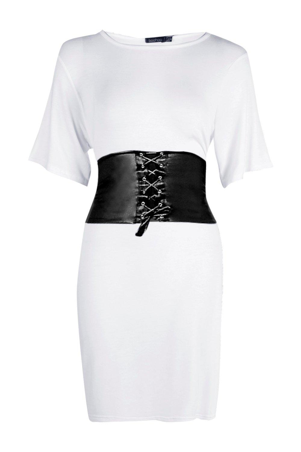 Movies t shirt dress with corset belt goth stick