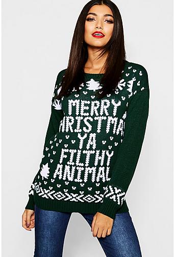 Eva Merry Christmas Ya Filthy Animal Jumper