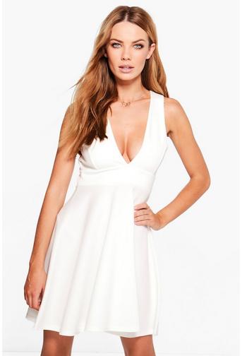 Nicole Strappy V Neck Skater Dress