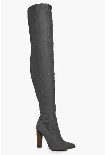 Louise Denim Over The Knee Boot