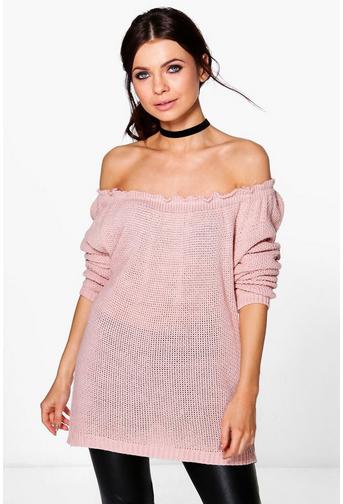 Ellie Off The Shoulder Knitted Jumper