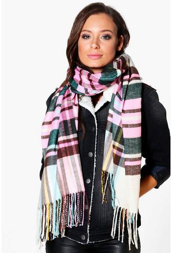 Hannah Supersoft Brushed Knit Tartan Scarf