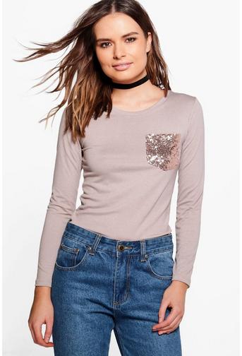 Kristy Sequin Pocket T-Shirt