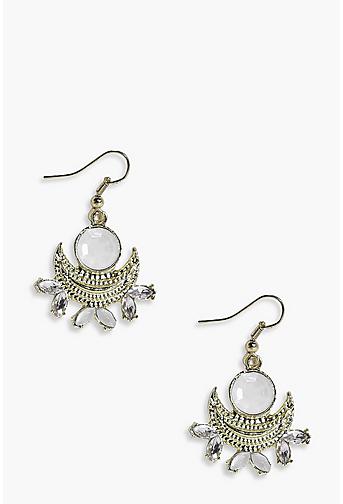 Macy Moon Stone & Diamante Bridal Earrings