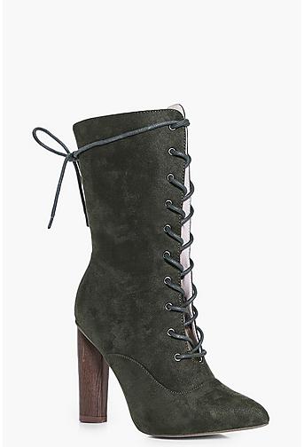 Abigail Lace Up Sock Boot