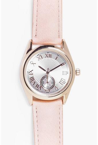Isabel 2 Dial Roman Numeral PU Strap Watch