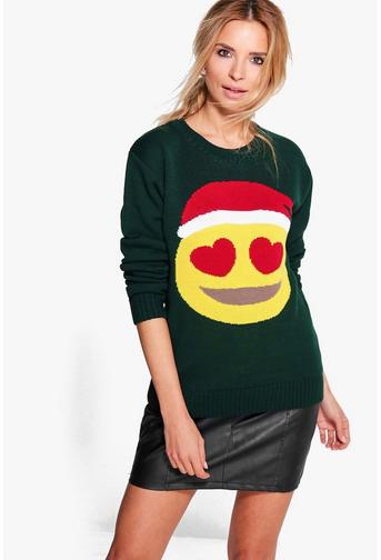 Erin Hearts Emoji Christmas Jumper