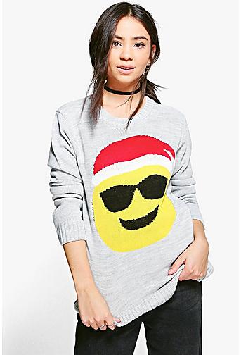 Katie Sunglasses Emoji Christmas Jumper