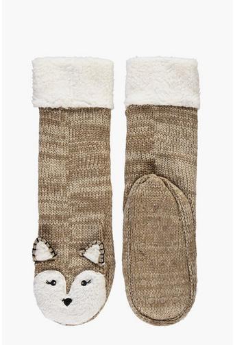 Bella Animal Cosy Fleece Lined Slipper Socks