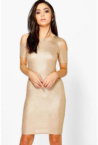 Lucy Rib Cold Shoulder Dress